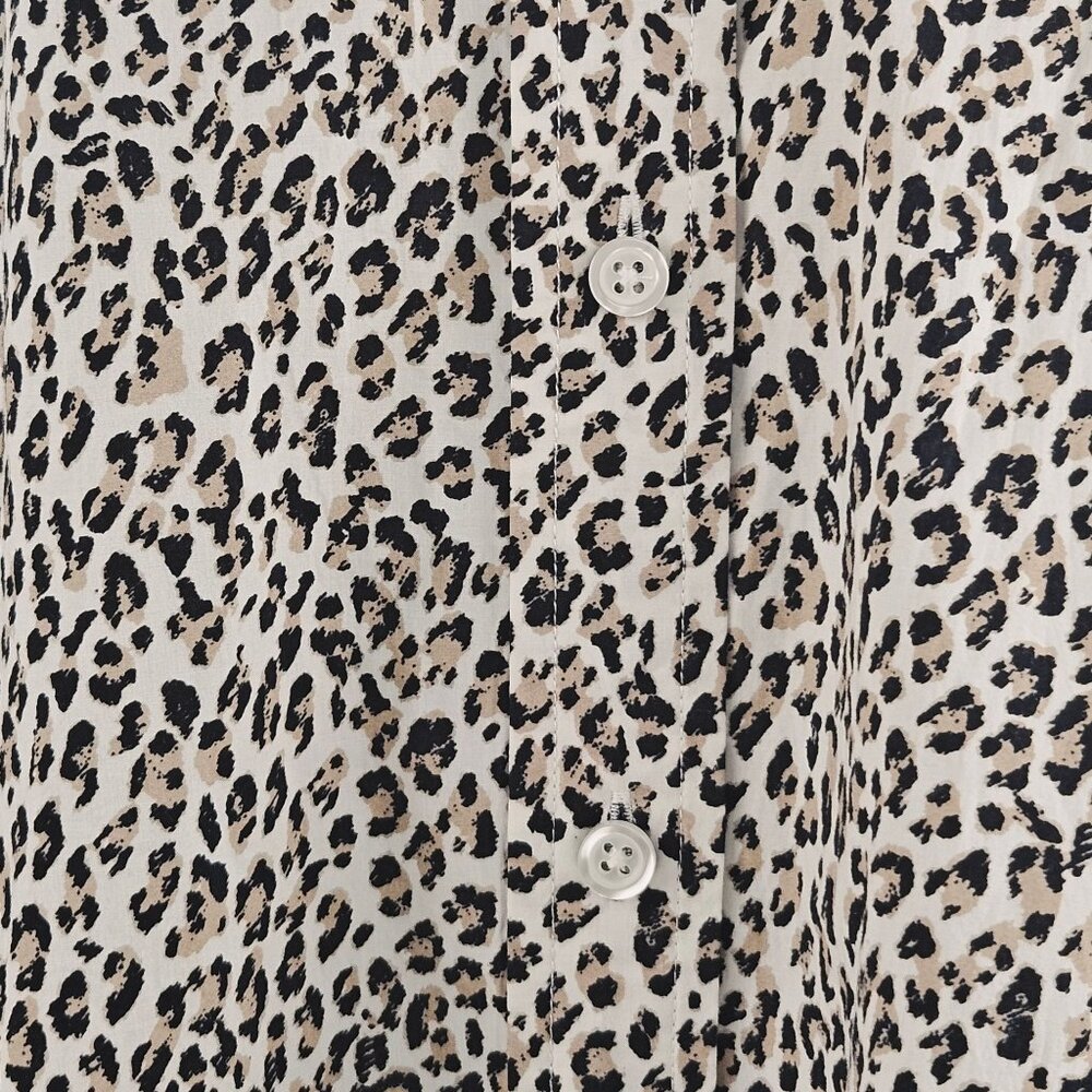 Talbots Plus Petite Leopard Print Button-Down Shirt 3XP 100% Cotton - Picture 5 of 9